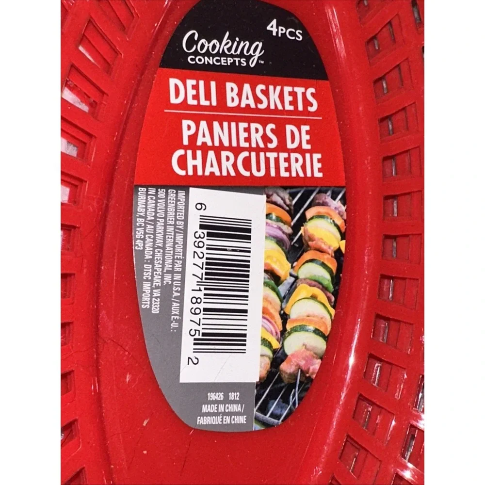 Cooking Concepts Deli Baskets Set of 4 & Basket Liners NEW‎ C31